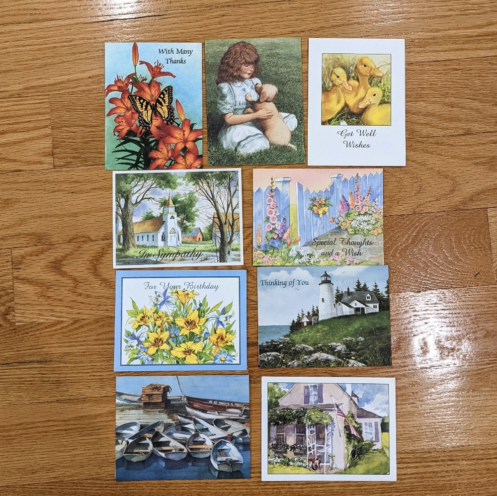 Vintage 90s Set of 9 Greeting Cards